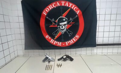 6º BPM APREENDE ARMAS DE FOGO E E MUNIÇÕES NA SERRA