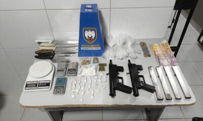 PM apreende submetralhadoras e drogas em duas ocorrências no município de Linhares