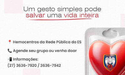 PMES apoia mobilização do HEMOES para reforço dos estoques de sangue no ES