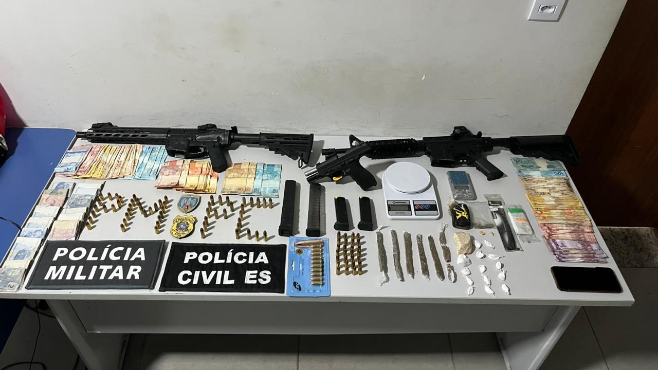 Operação integrada BAC e Polícia Civil resulta em apreensão de armas, drogas e veículo furtado em Conceição da Barra