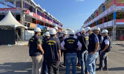 Tempestades de raios acende preocupação do Crea-ES com camarotes montados no Sambão